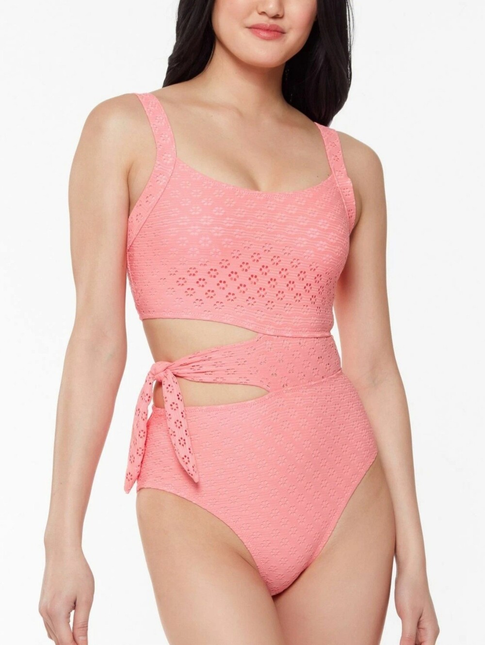 **NWOT** Jessica Simpson Sweet Tooth Cutout Pink One-Piece Swimsuit XLARGE
